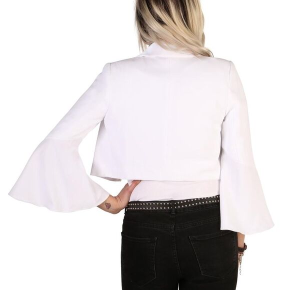 Guess Bell Sleeve Blazer Cropped White Jacket Women White Blazers - Picture 2 of 3
